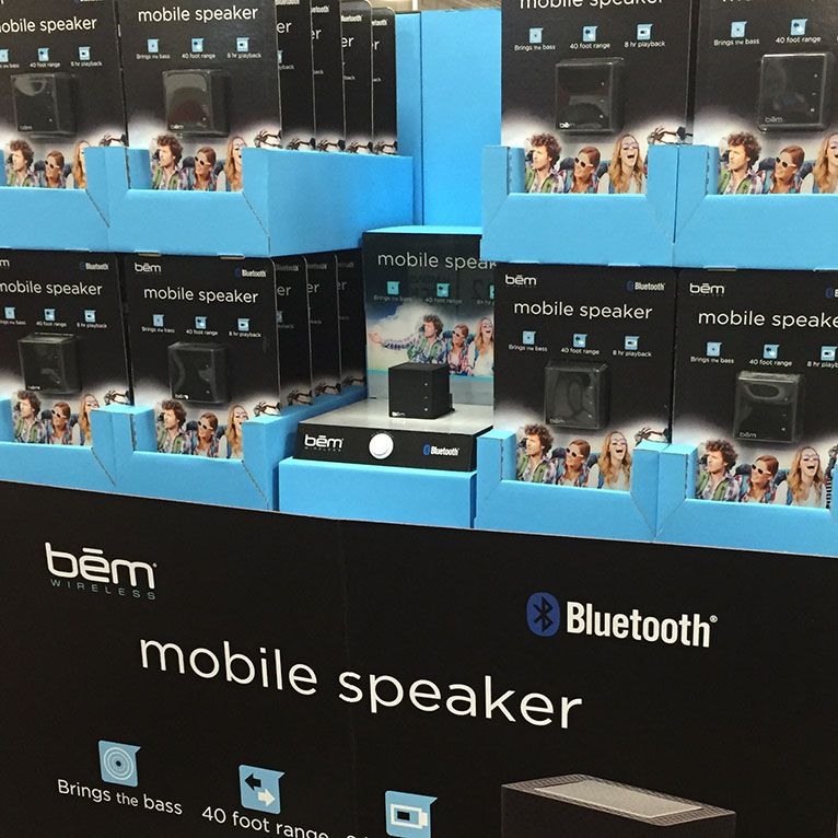 Retail POP display for mobile speakers