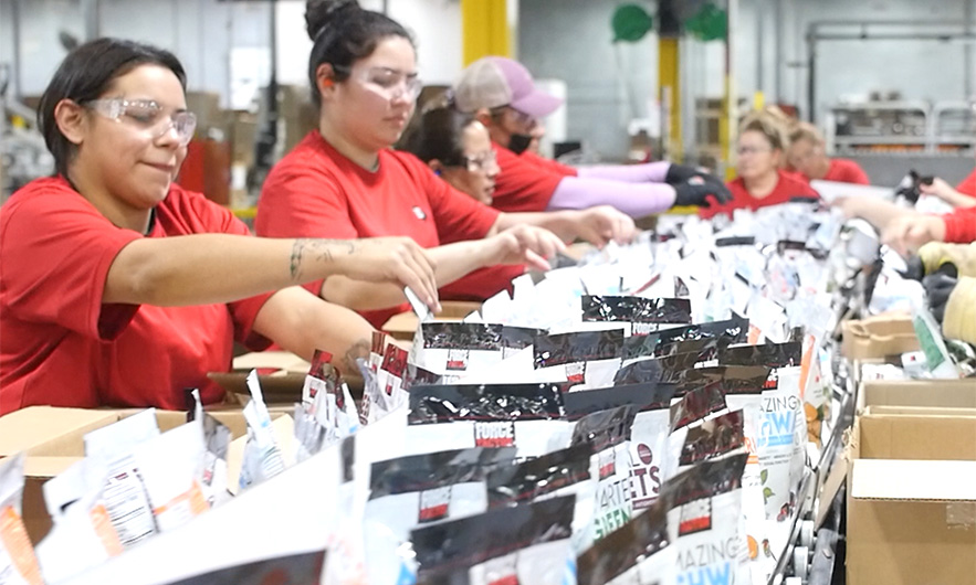 A BCI team assembling a contract packaging project