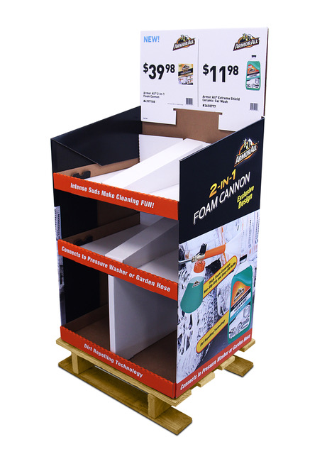 Retail POP pallet display for Armor 2-in-1 Foam Cannons for Lowe's