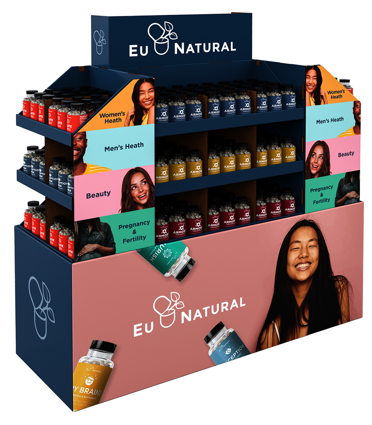  Custom retail display for Eu Natural supplements.
