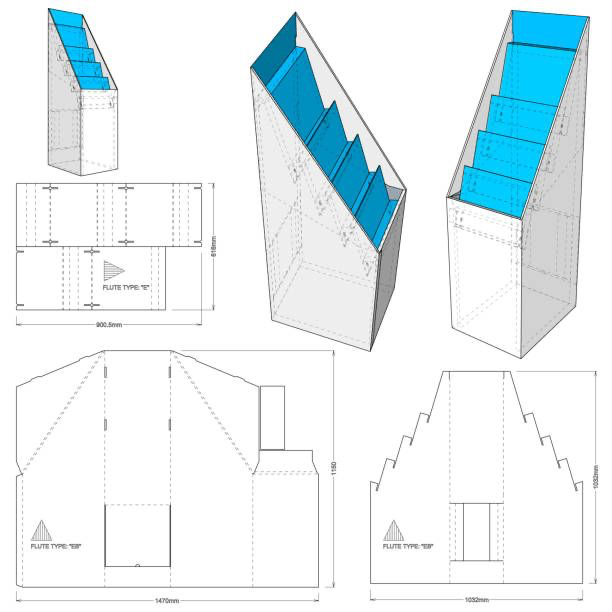 A retail display structural design drawing.
